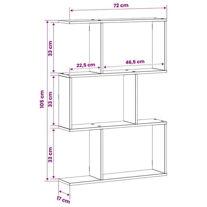 Raft de perete Gri Beton 72 x 17 x 105 cm Lemn prelucrat WALTI