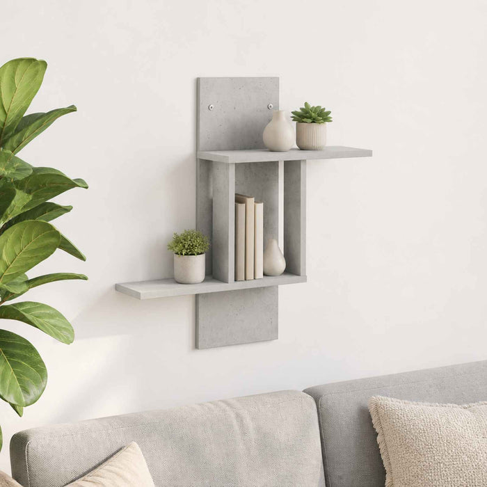 Raft de perete Gri Beton 59 x 17 x 63 cm Lemn prelucrat WALTI