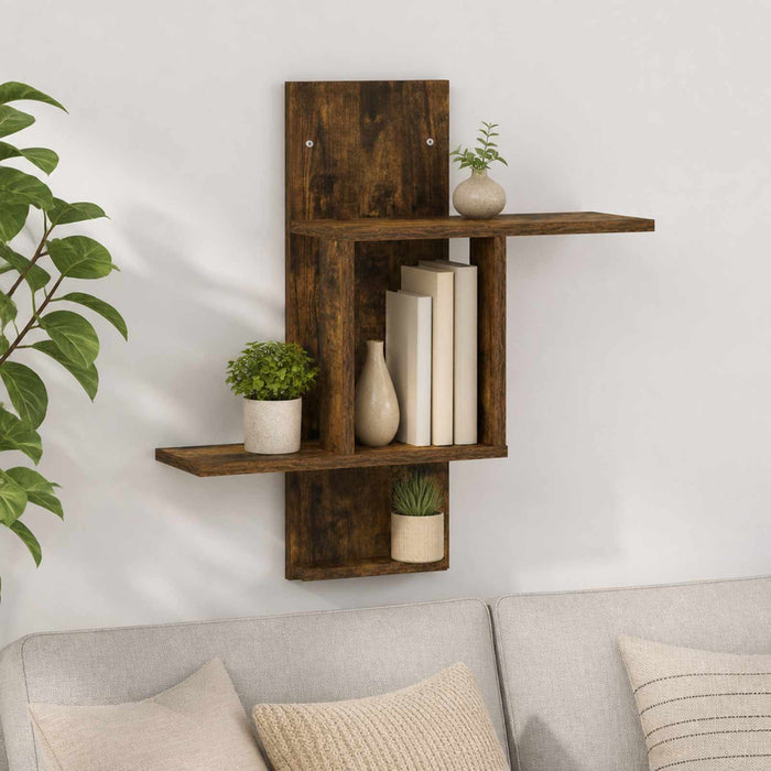Raft de perete Stejar fumuriu 59 x 17 x 63 cm Lemn prelucrat WALTI