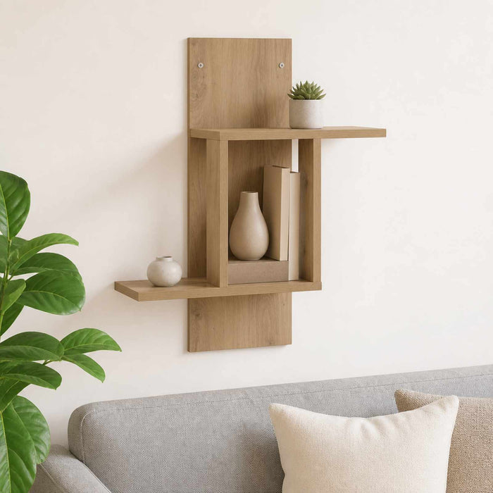 Raft de perete Stejar Artizanal 59 x 17 x 63 cm Lemn prelucrat WALTI