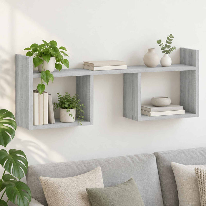 Raft de perete Sonoma gri 90 x 17 x 32 cm Lemn prelucrat WALTI