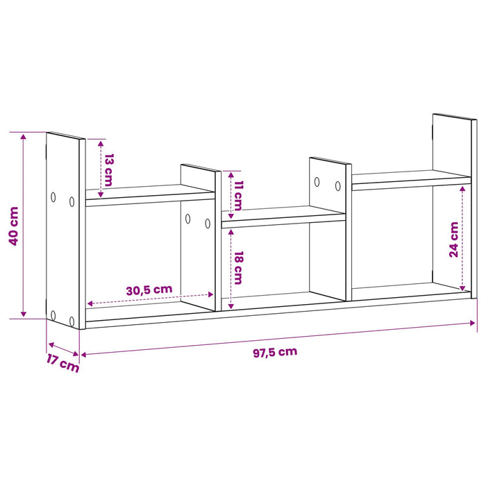 Raft de perete Stejar Sonoma 97,5 x 17 x 40 cm Lemn prelucrat WALTI
