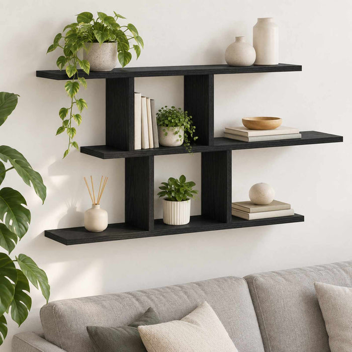 Raft de perete Stejar Negru 100 x 17 x 45.5 cm Lemn prelucrat WALTI