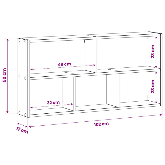 Raft de perete Gri Beton 102 x 17 x 50 cm Lemn prelucrat WALTI