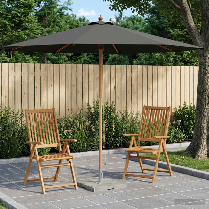 Parasol de Grădină Ø 300 x 248 cm Lemn de eucalipt masiv WALTI