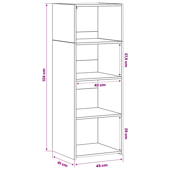 Bufet Stejar Artizanal 45 x 41 x 124 cm Lemn prelucrat WALTI