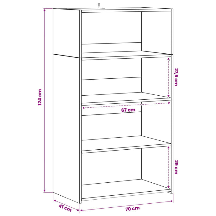 Bufet Stejar Artizanal 70 x 41 x 124 cm Lemn prelucrat - WALTI WALTI
