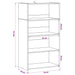 Bufet Stejar Negru 70 x 41 x 124 cm Lemn prelucrat - WALTI WALTI