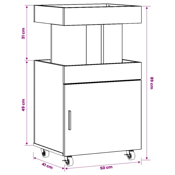 Carucior de Bar Lemn de stejar 50 x 41 x 89 cm Lemn prelucrat WALTI
