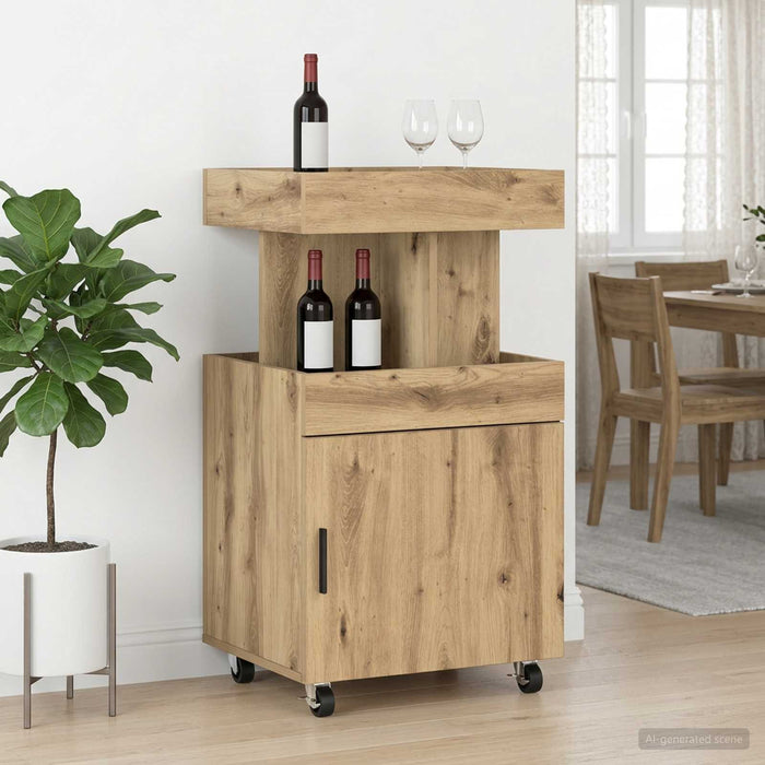 Carucior de Bar Stejar Artizanal 50 x 41 x 89 cm Lemn prelucrat WALTI