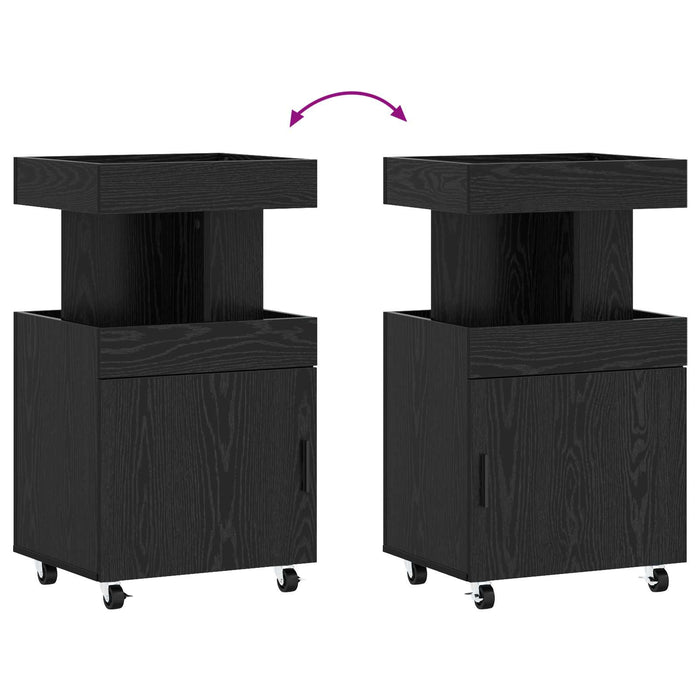 Carucior de Bar Stejar Negru 50 x 41 x 89 cm Lemn prelucrat WALTI