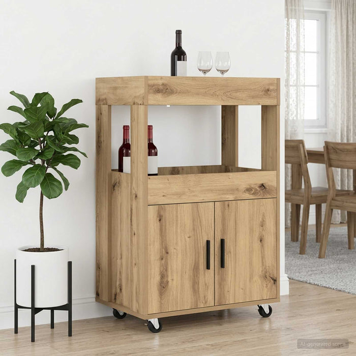 Carucior de Bar Stejar Artizanal 60 x 39.5 x 89 cm WALTI