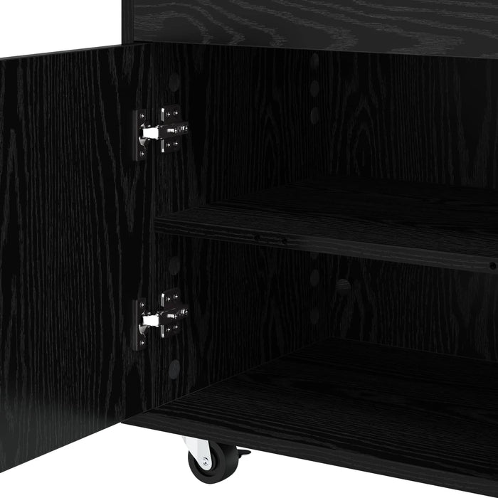 Carucior de Bar Stejar Negru 60 x 39.5 x 89 cm Lemn prelucrat WALTI
