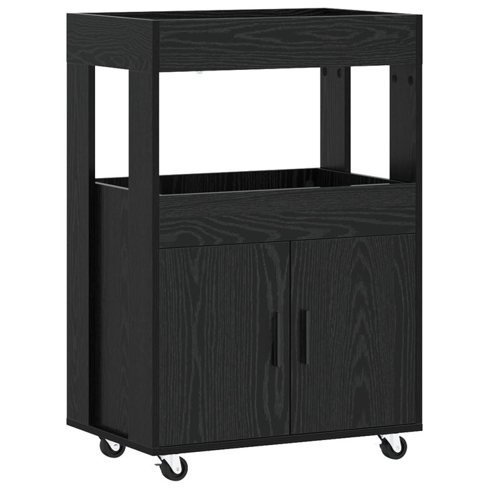 Carucior de Bar Stejar Negru 60 x 39.5 x 89 cm Lemn prelucrat WALTI