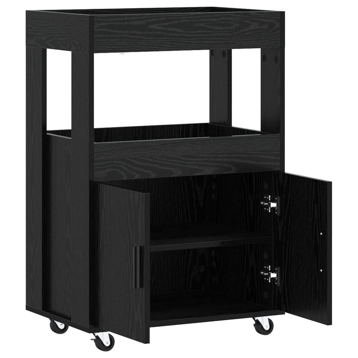 Carucior de Bar Stejar Negru 60 x 39.5 x 89 cm Lemn prelucrat WALTI