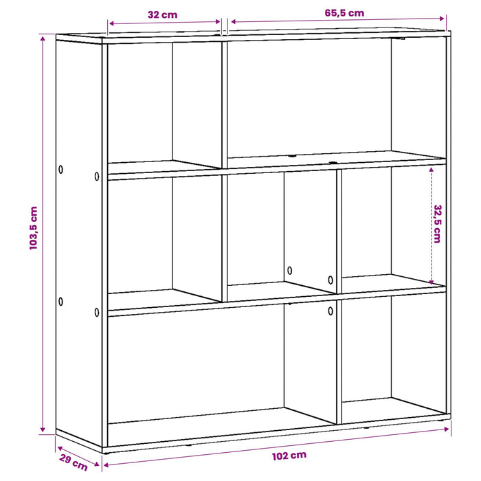 Dulap pentru cărți 102 x 29 x 103,5 cm Lemn prelucrat - WALTI WALTI