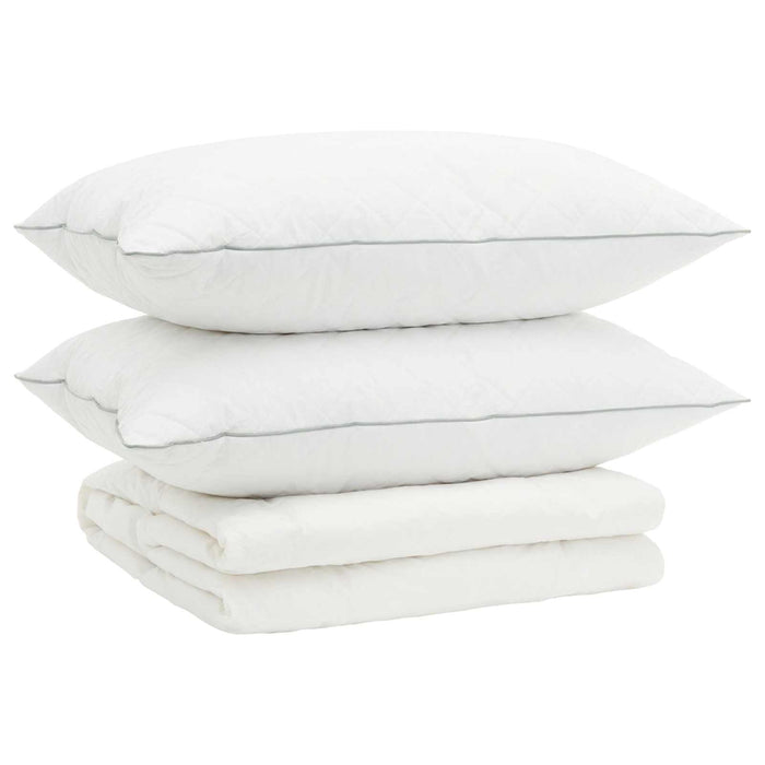 Set de pilote din puf de gâscă 90% FULDA 3 pcs 155 x 220 cm Alb WALTI