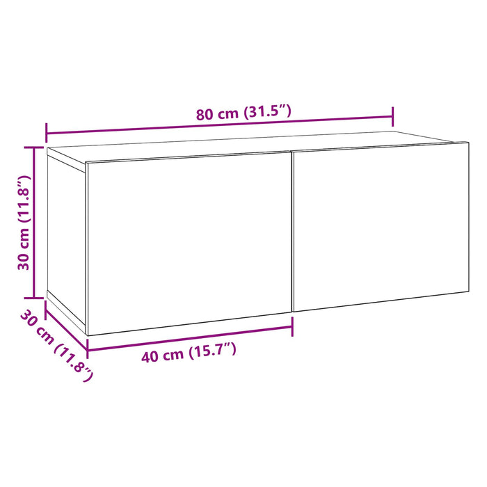 Set comodă TV Pe perete 3 pcs Lemn prelucrat - WALTI WALTI