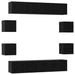 Set comodă TV 8 pcs 80 x 30 x 30 cm Stejar Negru Lemn prelucrat - WALTI WALTI