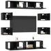 Set comodă TV 8 pcs 80 x 30 x 30 cm Stejar Negru Lemn prelucrat - WALTI WALTI
