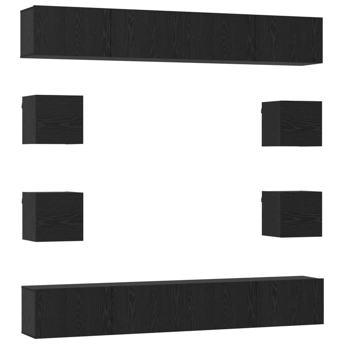 Set comodă TV 8 pcs 100 x 30 x 30 cm Stejar Negru - WALTI WALTI