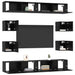 Set comodă TV 8 pcs 100 x 30 x 30 cm Stejar Negru - WALTI WALTI