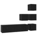 Set comodă TV 6 pcs 60 x 30 x 30 cm Stejar Negru Lemn prelucrat - WALTI WALTI