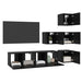 Set comodă TV 6 pcs 60 x 30 x 30 cm Stejar Negru Lemn prelucrat - WALTI WALTI