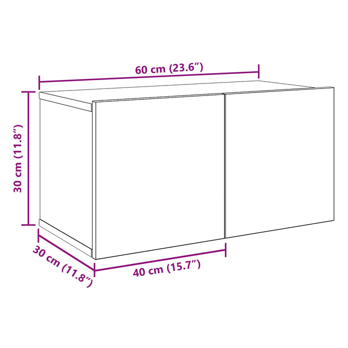 Set comodă TV 6 pcs 60 x 30 x 30 cm Stejar Negru Lemn prelucrat - WALTI WALTI
