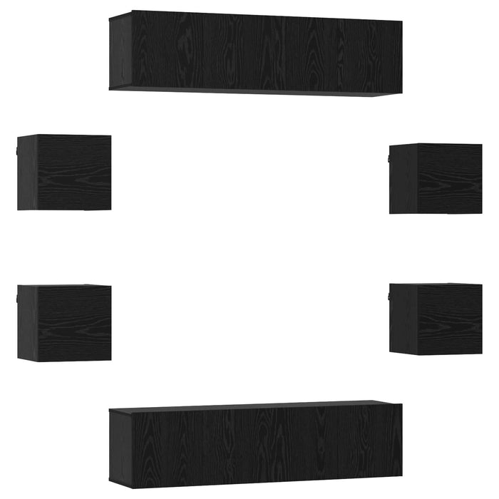 Set comodă TV 8 pcs 120 x 30 x 30 cm Stejar Negru - WALTI WALTI