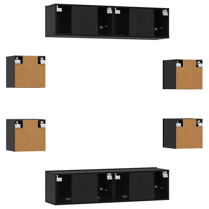 Set comodă TV 8 pcs 120 x 30 x 30 cm Stejar Negru - WALTI WALTI