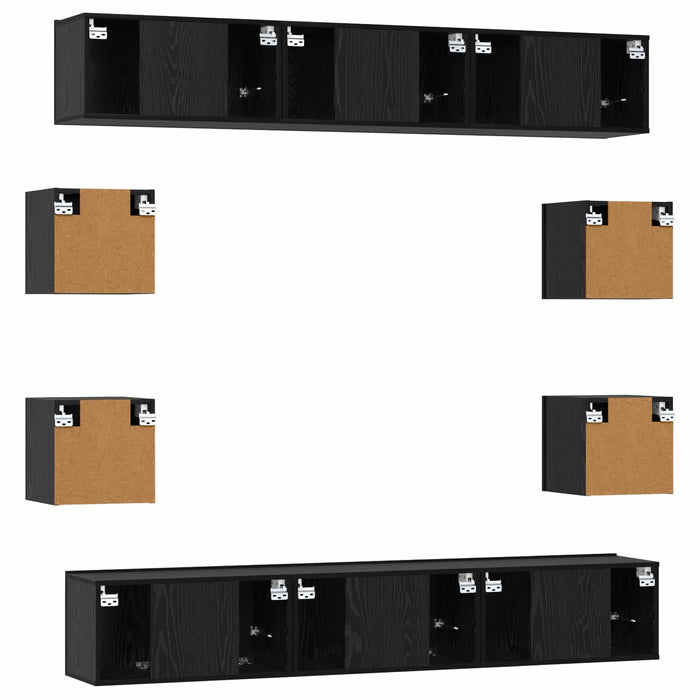 Set comodă TV 10 pcs 180 x 30 x 30 cm Stejar Negru - WALTI WALTI
