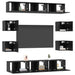 Set comodă TV 10 pcs 180 x 30 x 30 cm Stejar Negru - WALTI WALTI