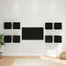 Dulap TV montat pe perete 8 pcs Stejar Negru 30,5 x 30 x 30 cm - WALTI WALTI