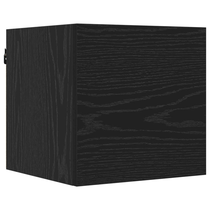 Dulap TV montat pe perete 8 pcs Stejar Negru 30,5 x 30 x 30 cm - WALTI WALTI
