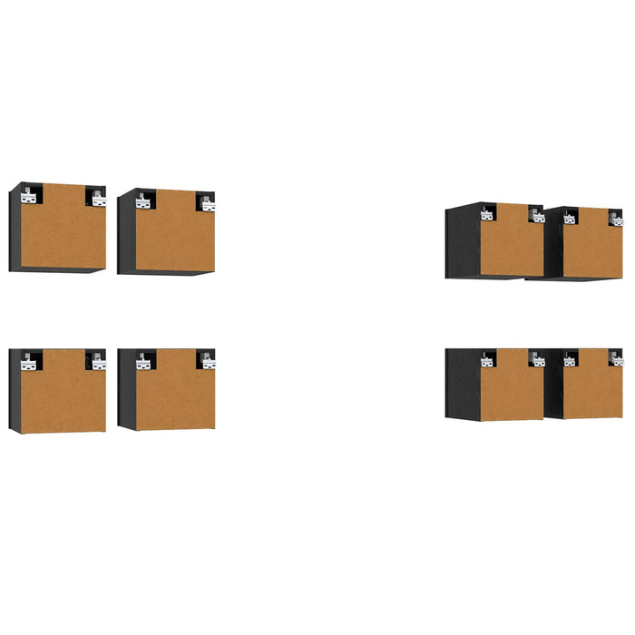 Dulap TV montat pe perete 8 pcs Stejar Negru 30,5 x 30 x 30 cm - WALTI WALTI