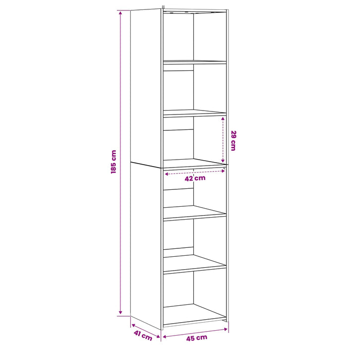 Bufet Lemn de stejar 45 x 41 x 185 cm Lemn prelucrat WALTI