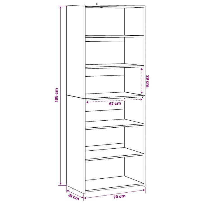 Bufet Stejar Negru 70 x 41 x 185 cm Lemn prelucrat - WALTI WALTI