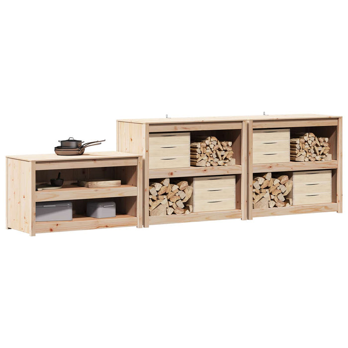 Dulap de bucătărie de exterior MEPPEL 3 pcs Douglas Natural - WALTI WALTI