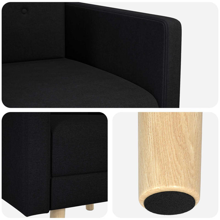 Fotoliu decorativ Negru Țesătură WALTI