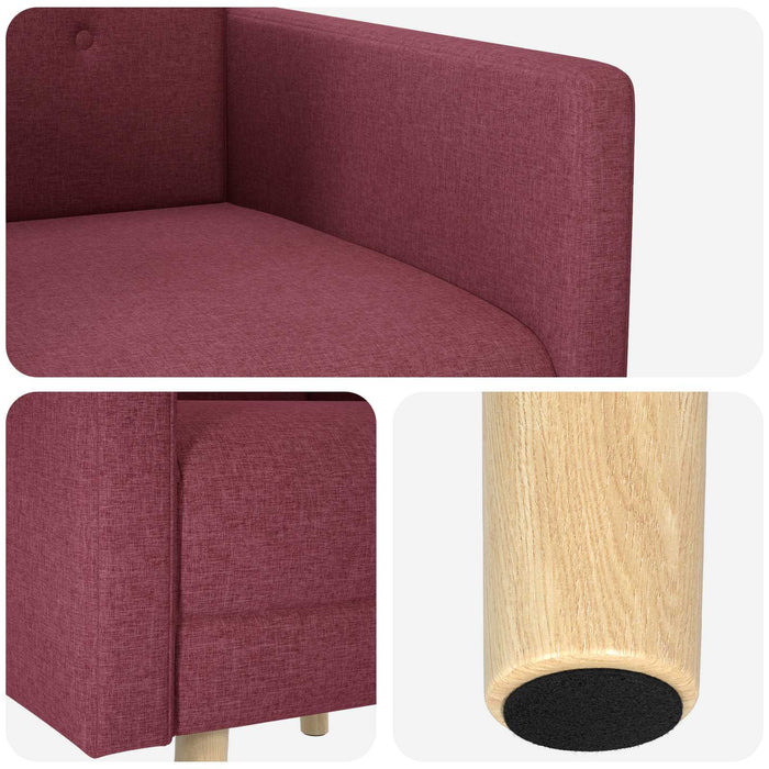 Fotoliu decorativ Roșu Vin Țesătură WALTI