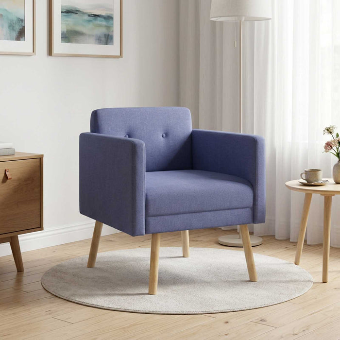 Fotoliu decorativ Albastru Jeans Țesătură WALTI