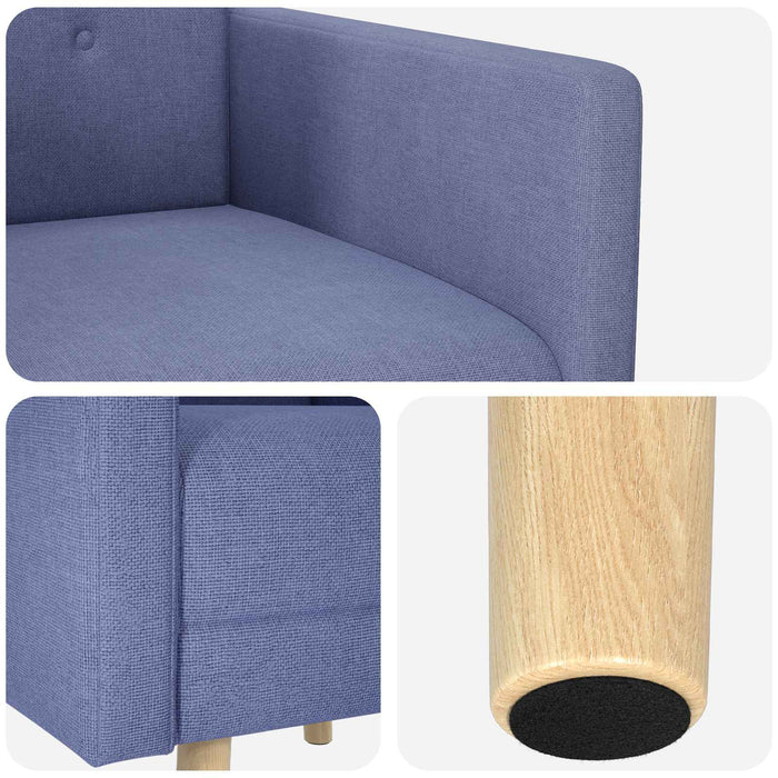 Fotoliu decorativ Albastru Jeans Țesătură WALTI