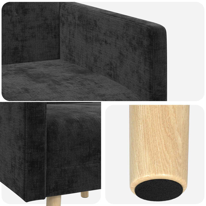 Fotoliu decorativ Negru Țesătură Chenille WALTI