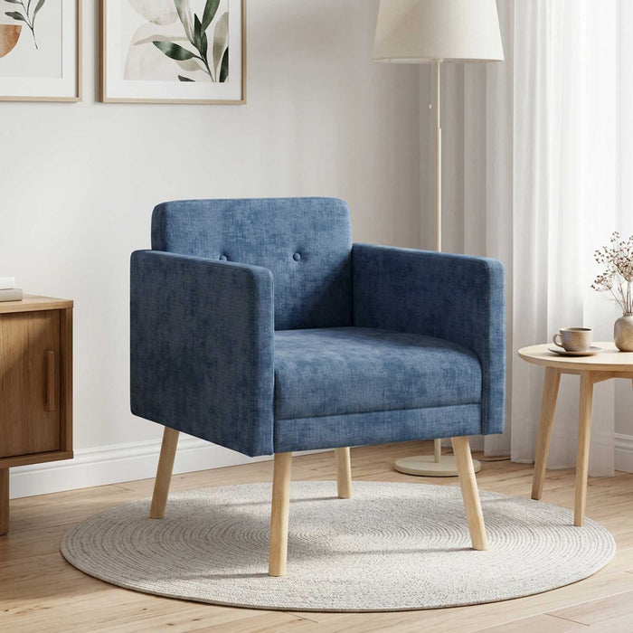 Fotoliu decorativ albastru Țesătură Chenille WALTI