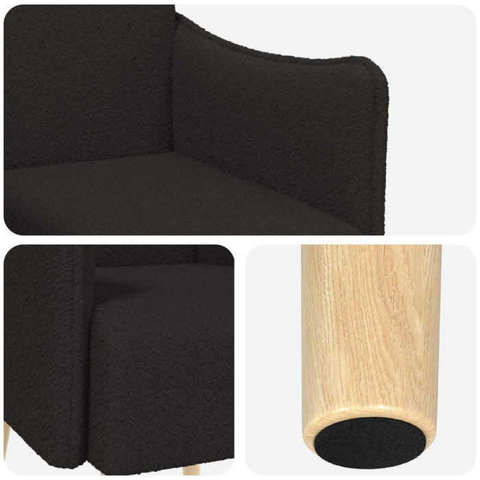Fotoliu Negru Bouclé - WALTI WALTI