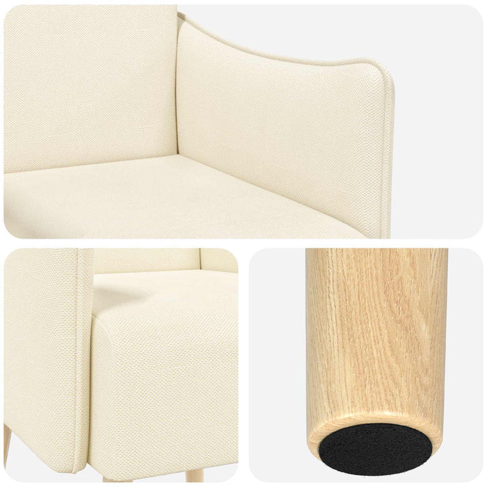 Fotoliu decorativ Crem Catifea texturată WALTI