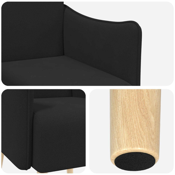 Fotoliu decorativ Negru Catifea texturată WALTI