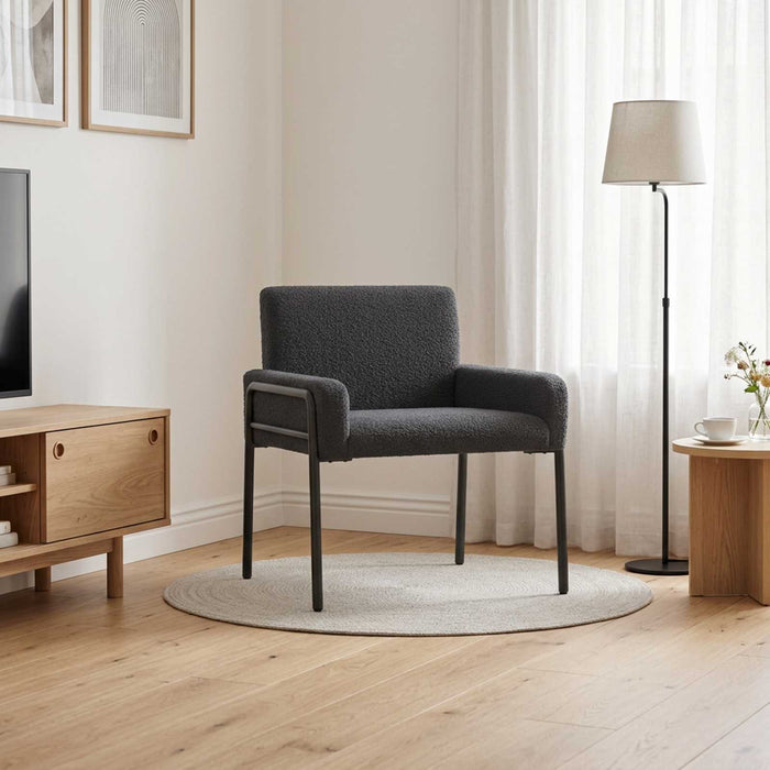 Fotoliu decorativ Gri închis Bouclé WALTI