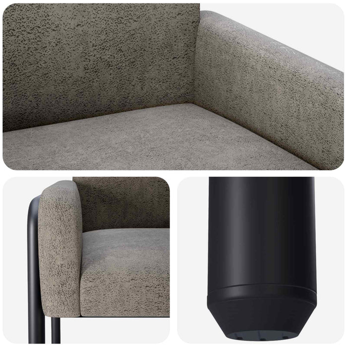 Fotoliu decorativ Gri deschis Piele întoarsă sintetică WALTI